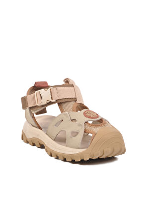 Bej Cırtlı Hafif Unisex Çocuk Spor Sandalet 25Y614 F