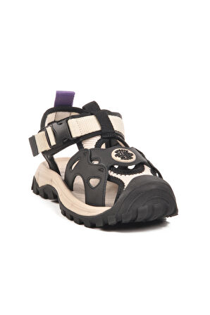 Siyah Cırtlı Hafif Unisex Çocuk Spor Sandalet 25Y614 F