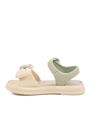 Yeşil Hafif Esnek Taşlı Kız Çocuk Sandalet 25Y600-5  F