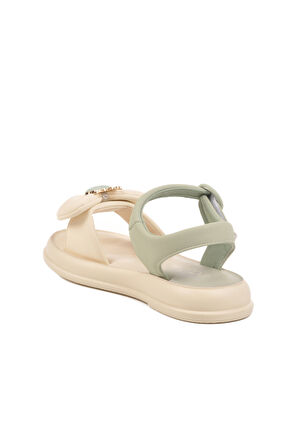 Yeşil Hafif Esnek Taşlı Kız Çocuk Sandalet 25Y600-5  F