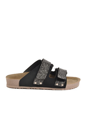 Siyah Hafif Cırtlı Kadın Terlik 20-009 Z