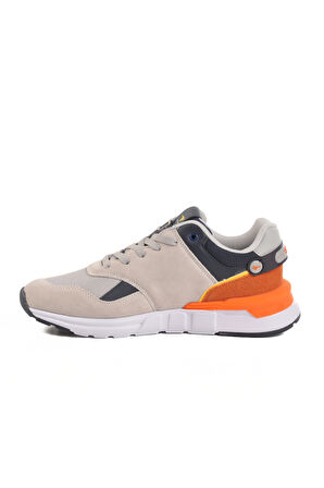 Bej Lacivert Fileli Memory Foam Erkek Spor Ayakkabı Milano M