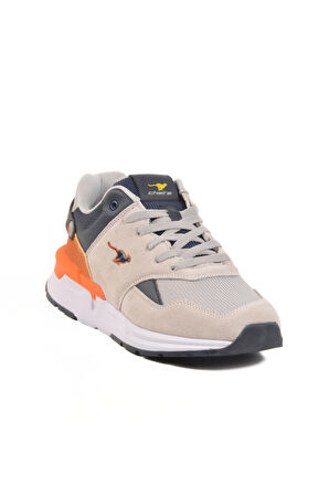 Bej Lacivert Fileli Memory Foam Erkek Spor Ayakkabı Milano M