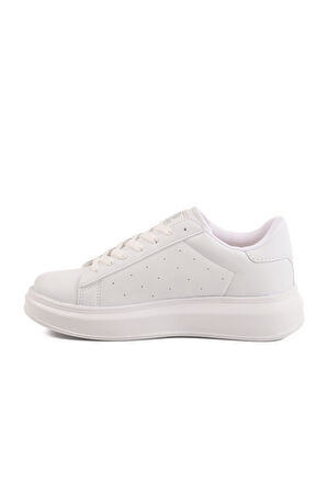 Beyaz Bağcıklı Kadın Sneaker 156 G