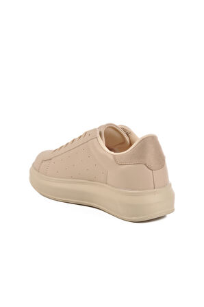 Ekru Bağcıklı Kadın Sneaker 156 G