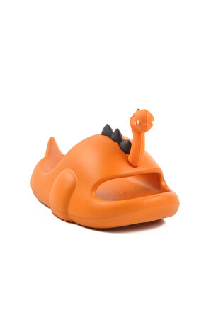 Turuncu Hafif Eva Dinazor Figürlü Unisex Çocuk Terlik Cool P-F