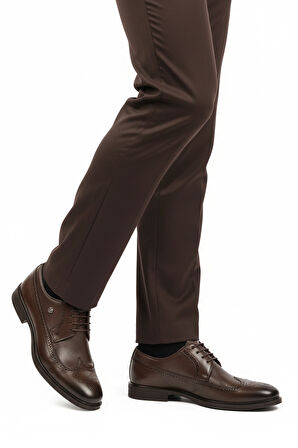 Kahverengi Hakiki Deri Erkek Klasik Ayakkabı 1571116 M