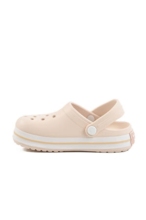 Ekru Eva Hafif Unisex Çocuk Sabo Terlik 214 F
