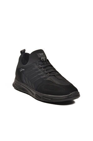 Siyah Elastik Bağcıklı Hafif Esnek Erkek Spor Ayakkabı Dong 2534 M