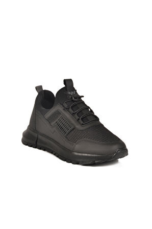 Siyah Hafif Esnek Kilit Bağcıklı Unisex Spor Ayakkabı Nans 6006 G