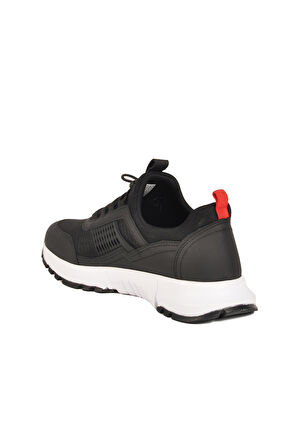 Siyah Kırmızı Hafif Esnek Kilit Bağcıklı Unisex Spor Ayakkabı Nans 6006 G