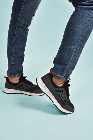 Füme Hafif Esnek Kilit Bağcıklı Erkek Spor Ayakkabı Nans 6006 M