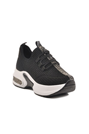 Siyah Beyaz Anorak Kadın Sneaker 702322 Z