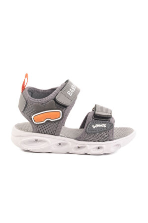 Füme Cırtlı Işıklı Kız Bebek Sandalet 018127 B