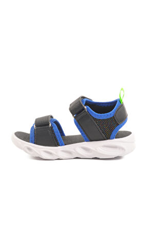 Mavi Cırtlı Işıklı Erkek Çocuk Spor Sandalet 018127 P