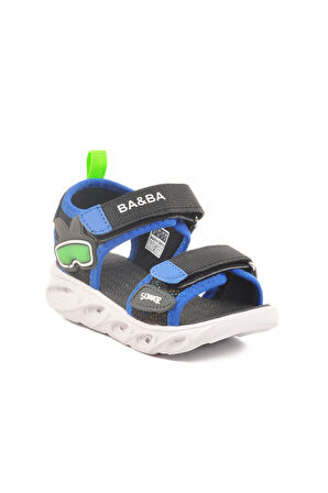 Mavi Cırtlı Işıklı Erkek Çocuk Spor Sandalet 018127 P