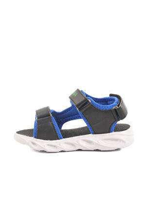 Siyah Saks Cırtlı Işıklı Erkek Çocuk Spor Sandalet 018125 P