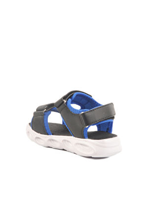 Siyah Saks Cırtlı Işıklı Erkek Çocuk Spor Sandalet 018125 P
