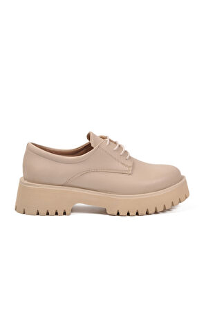 Bej Cilt Kalın Taban Kadın Casual Ayakkabı 572451 Z