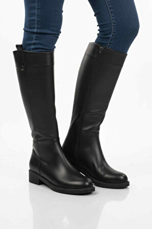 Siyah Cilt İçi Polarlı Fermuarlı Kadın Çizme 224578 Z