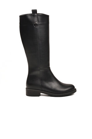 Siyah Cilt İçi Polarlı Fermuarlı Kadın Çizme 224578 Z
