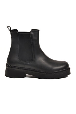 Siyah Cilt Kolay Giyilebilir Polarlı Kaymaz Kadın Chelsea Bot 209134 Z