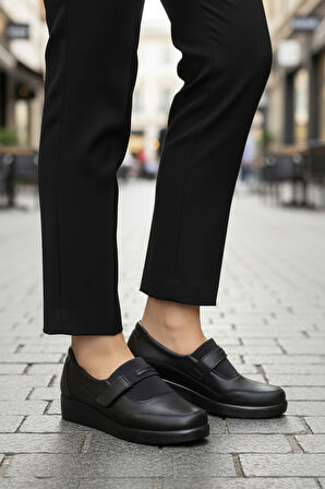 Siyah Cırtlı Anatomik Hafif Esnek Kadın Casual Ayakkabı 293127 Z