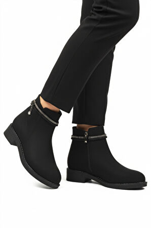 Siyah Zümrüt Fermuarlı Kaymaz Bot 325126 Z