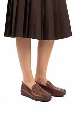 Taba Cilt Hafif Esnek Anatomik Kadın Casual Ayakkabı 293117 Z