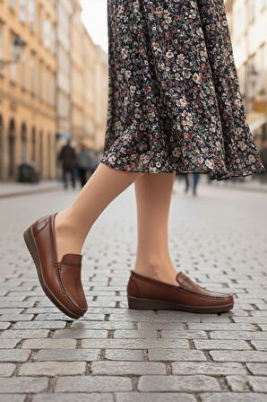 Taba Cilt Hafif Esnek Anatomik Kadın Casual Ayakkabı 293117 Z