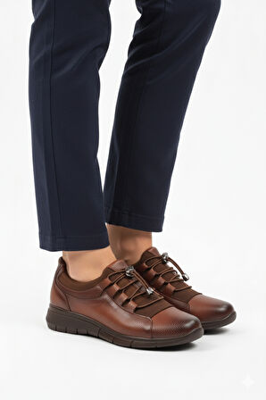 Taba Lastik Bağcıklı Hafif Esnek Kadın Casual Ayakkabı 293120 Z