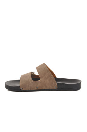 Vizon Cırtlı Büyük Numara Erkek Terlik PC-7039 M