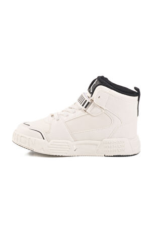 Beyaz Cırtlı Bilek Boy Erkek Çocuk Sneaker King Uzun F