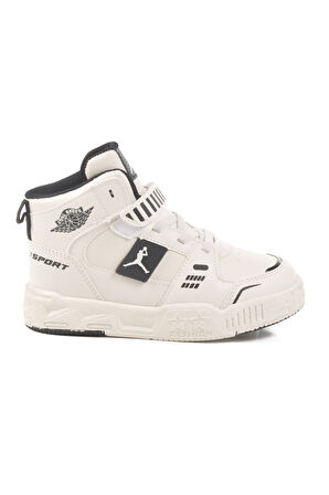 Beyaz Cırtlı Bilek Boy Erkek Çocuk Sneaker King Uzun P