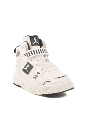 Beyaz Cırtlı Bilek Boy Erkek Çocuk Sneaker King Uzun P