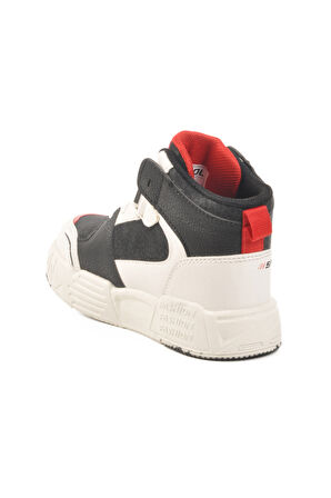 Siyah Kırmızı Cırtlı Bilek Boy Erkek Çocuk Sneaker King Uzun P