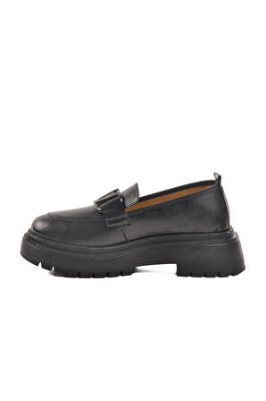 Siyah Yüksek Taban Kadın Casual Ayakkabı F-2047 Z