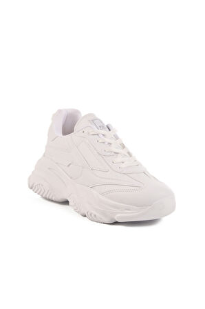 Beyaz Bağcıklı Kadın Sneaker DRK171 G