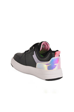 Siyah Lila Cırtlı Hafif Kız Çocuk Spor Ayakkabı 1603 F