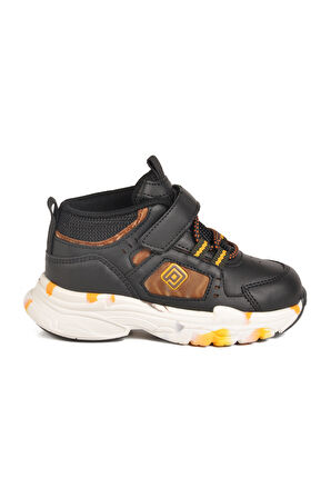 Siyah Cırtlı Hafif Unisex Bebek Spor Ayakkabı 2063 B