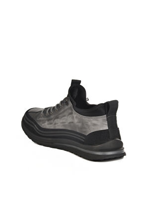 Gri Lastik Bağcıklı Erkek Sneaker 25K582 M