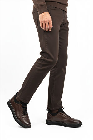 Kahve Hakiki Deri Büyük Numara Erkek Casual Ayakkabı 2517 M