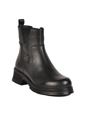 Siyah İçi Polarlı Hakiki Deri Kadın Bot 2452706K Z