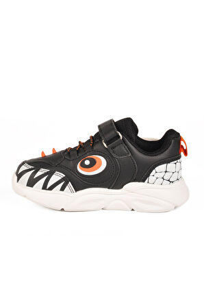 Siyah Cırtlı Işıklı Unisex Çocuk Spor Ayakkabı Stego P