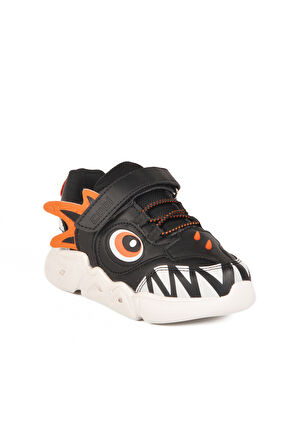 Siyah Cırtlı Işıklı Unisex Çocuk Spor Ayakkabı Stego P
