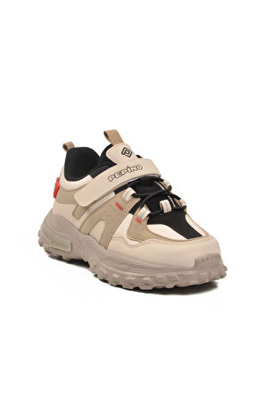 Krem Cırtlı Hafif Erkek Çocuk Spor Ayakkabı 1734 F