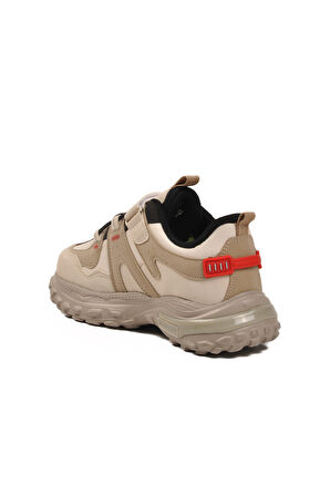 Krem Cırtlı Hafif Erkek Çocuk Spor Ayakkabı 1734 F