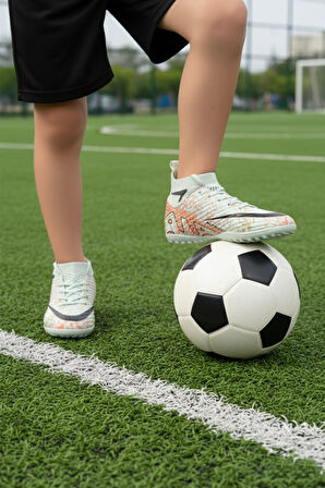 Su Yeşili Mor Çoraplı Çocuk Halı Saha Ayakkabısı Air 600 F