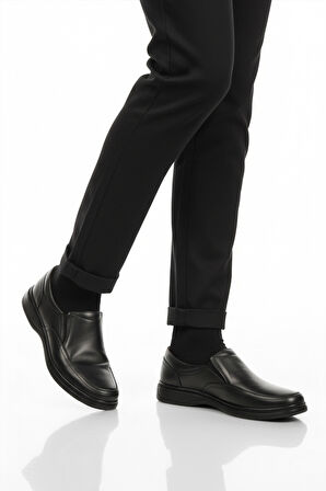 Siyah Hakiki Deri Erkek Casual Ayakkabı DSN 2035 M