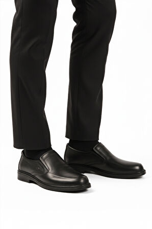 Siyah Hakiki Deri Erkek Casual Ayakkabı DSN 2036 M